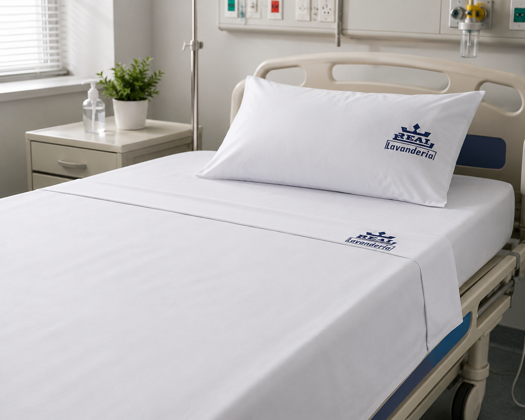 KIT LENÇOL + FRONHA HOSPITALAR REAL LAVANDERIA – PERCAL 180 FIOS - Imagem 2
