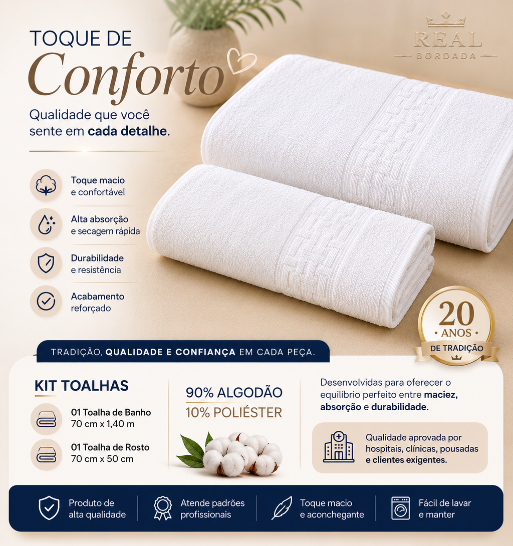 KIT TOALHA BANHO + ROSTO – MACIEZ, ABSORÇÃO E QUALIDADE PARA O DIA A DIA - Imagem 4