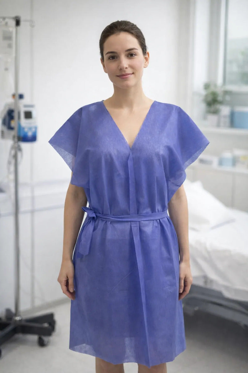 100un Avental Descartável Tnt Camisola Manga Curta - Tamanho Único - Imagem 2